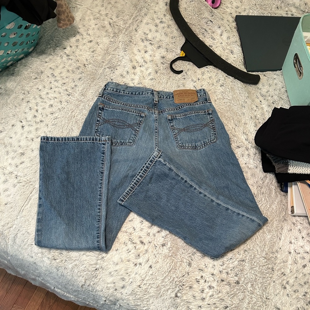 Y2K Abercrombie & Fitch Frayed Flare 432-5J Button Fly Jeans Sz 4P BootCut